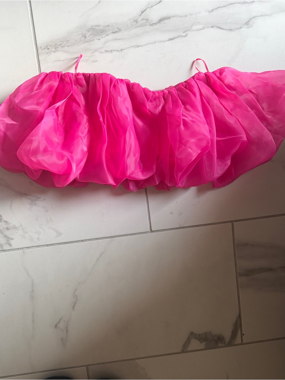 Olivaceous Hot Pink Ruffled Off-Shoulder Crop Top